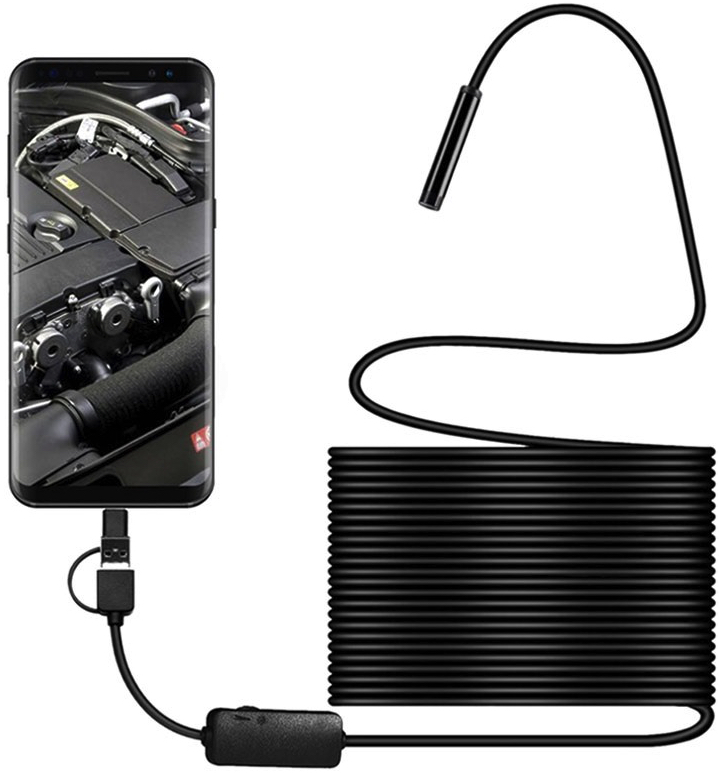 Endoscop Android 5 METRI Camera Waterproof Universala Slim pentru Inspectie Auto MicroUsb